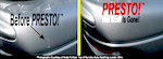 A car bumper scuff before and after ONE, fast and easy wipe of PRESTO! PRO™